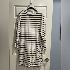 NWOT, JCREW Factory Blue and Cream Striped Long Sleeve dress, Size XL